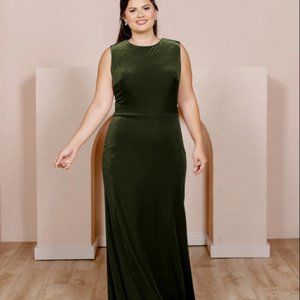 Revelry Bridesmaid Dress, Size 4, Olive Green